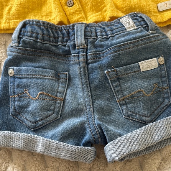 Yellow Ruffled Top and Denim Shorts Set - Picture 4 of 7